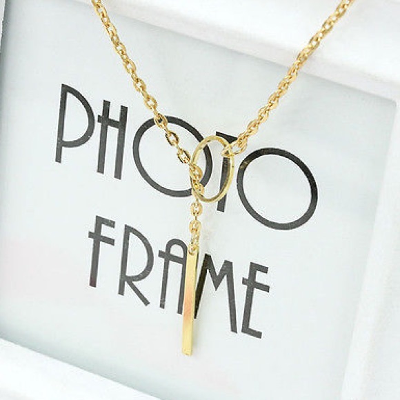 Circle And Bar Closure Lariat Necklace - Picture 4 of 5